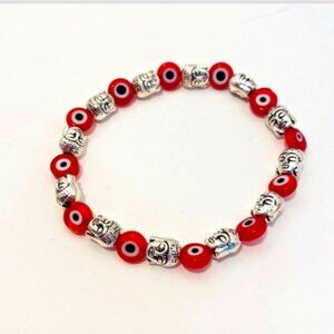 Red evil eye budda bracelet
